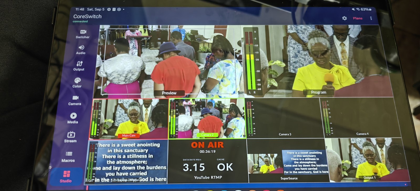 Studio multiview during a live stream